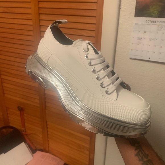 Alexander McQueen! White shoes with silver metallic soles. Like new! - Picture 2 of 2